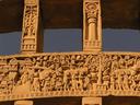 This scene shows the Buddhas escape from his princely home.